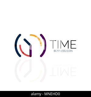 Logo Vector abstract concept ou idée, le temps d'horloge icône. Modèle de conception de logo création. Logo Vector abstract concept ou idée, le temps d'horloge icône. Modèle de conception de logo création télévision linéaire, ligne fine design Illustration de Vecteur