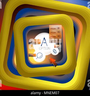 Swirl rotatif square, la couleur des rectangles avec effet de superposition pas avec des exemples de l'infographie ou un slogan. Modèle de présentation d'affaires. Vector abstract background. Swirl rotatif square, la couleur des rectangles avec effet de superposition pas avec des exemples de l'infographie ou un slogan. Modèle de présentation d'affaires. Résumé fond vecteur 3d avec effet carré pour rapport couverture, première page du livre, de la conception, de l'entreprise ou de l'affiche géométriques party flyer, site Web ou bannière publicitaire Illustration de Vecteur