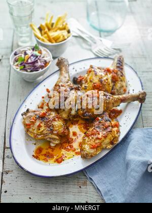 Salade de poulet avec Piripiri Banque D'Images