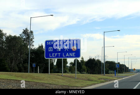 Centre de service pancarte sur Melbourne Australie Victoria autoroute Eastlink Banque D'Images