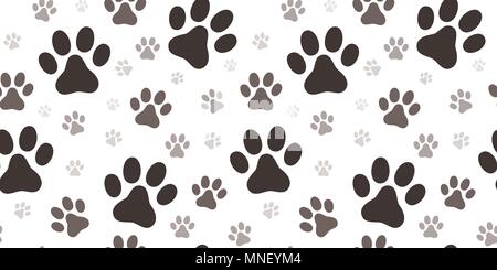 Dog paw print pattern transparente Illustration de Vecteur