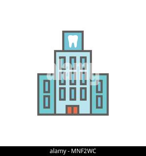 L'icône de localisation dentiste dentaire soins dentaires, w images bâtiment avec windows Illustration de Vecteur