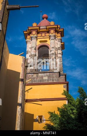 L'horloge de la Inmaculada Concepcion Église, connu localement sous le nom de Las Monjas, San Miguel de Allende, une ville de l'ère coloniale, région centrale, Bajío Mexic Banque D'Images