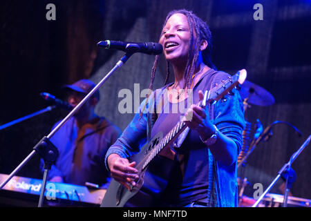 Concert de la chanteuse pop chrétienne des Caraïbes JUDY BAILEY au 101e Congrès de l'église catholique allemande dans la région de Muenster/Allemagne. Judy Bailey vit en Allemagne. Banque D'Images