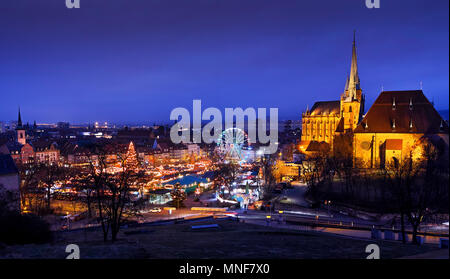 Marché de Noël Erfurt Allemagne Banque D'Images