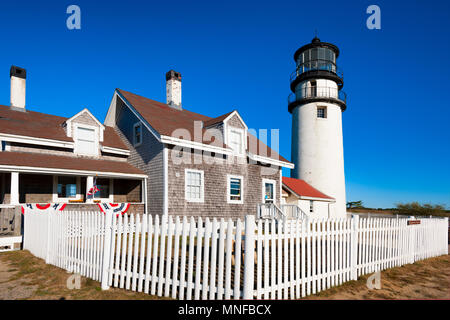 Truro, Massachusetts, États-Unis - 13 septembre 2016 : Cape Cod Highland Lighthouse en Massachusettes. 1797 La plus ancienne et plus hauts 66 ft phare sur les C Banque D'Images