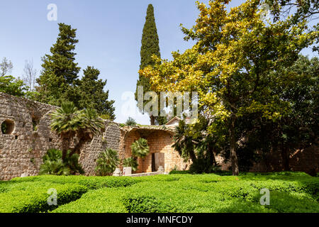 L'intérieur de l'ancien monastère bénédictin sur l'île de Lokrum, dans la mer Adriatique au large de Dubrovnik, Croatie. Banque D'Images