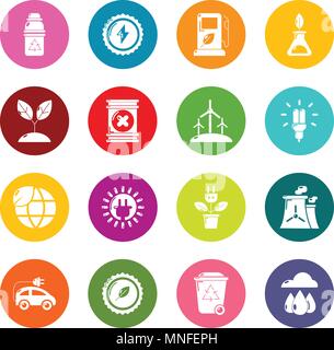 Les cercles colorés écologie icons set vector Illustration de Vecteur