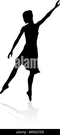 Ballet Dancer Dancing Silhouette Illustration de Vecteur