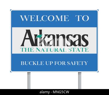 Vector illustration de l'Arkansas Bienvenue à 'l'état' road sign Illustration de Vecteur