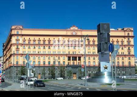 Le bâtiment Loubianka (ancien quartier général du KGB et affiliés) prison service secret aujourd'hui FSB en Moscou, Russie Banque D'Images