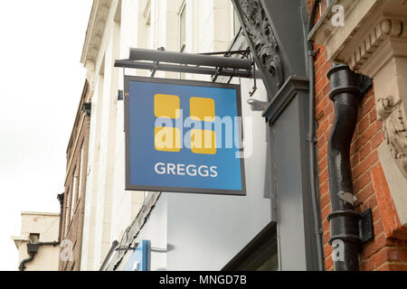 Greggs bakery sign Banque D'Images