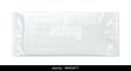 Vue de dessus de l'emballage alimentaire vierge isolated on white Banque D'Images