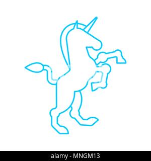 Symbole héraldique Unicorn. Inscrivez-vous pour les animaux des armoiries. Vector illustration Illustration de Vecteur