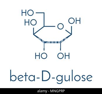 Molécule gulose (beta-D-gulopyranose forme). Formule topologique. Illustration de Vecteur