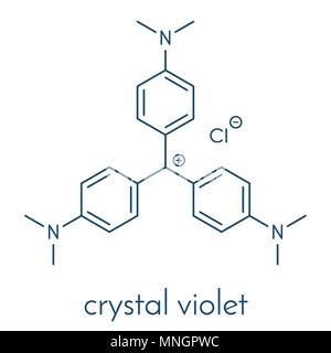 Cristal (gentiane) molécule violet. Colorant utilisé dans la coloration de Gram des bactéries. Formule topologique. Illustration de Vecteur