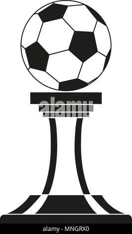 Ballon de football noir et blanc silhouette prix gagnant. Illustration de Vecteur