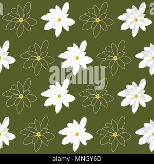 Lotus jaune dans l'étang. Motif transparent vert foncé. Un fond sombre avec le lac de nénuphars. Shadeless ornement. Motif transparent brillant wit Illustration de Vecteur