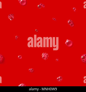 Bulles reproductible background, studio photographié avec lampes réflexions, isolé sur rouge absolu Banque D'Images