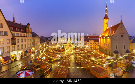 Marché de Noël à Tallinn, Estonie Banque D'Images