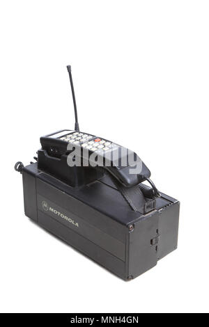 Hallstahammar, Suède - le 10 décembre 2012 : l'un des années 1980 époque MCR Motorola 9500XG mobilephone utilisé en Suède. Banque D'Images