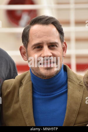 15 mai 2018, Cologne, Allemagne : l'Acteur Moritz Bleibtreu lors de la conférence de presse du film 'Ich war noch niemals in New York' (lit. Je n'ai jamais été à New York) Photo : Horst Galuschka/dpa Banque D'Images