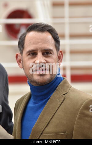 15 mai 2018, Cologne, Allemagne : l'Acteur Moritz Bleibtreu lors de la conférence de presse du film 'Ich war noch niemals in New York' (lit. Je n'ai jamais été à New York) Photo : Horst Galuschka/dpa Banque D'Images