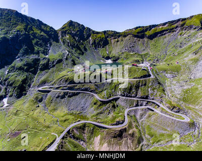 Transfagarasan et Balea Lac Vue aérienne Banque D'Images