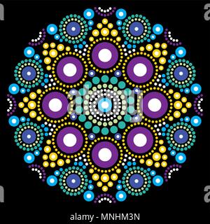Mandala art vectoriel, Australian dot painting design décoratif, l'art populaire autochtone style bohème Illustration de Vecteur