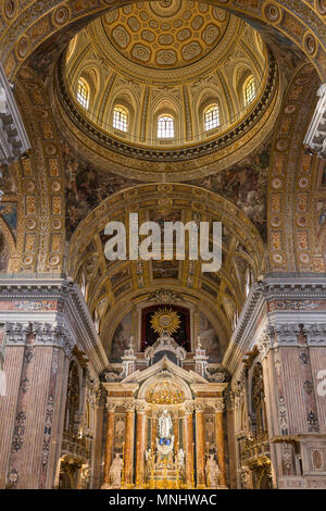 Gesù Nuovo (Italien : Nouveau Jésus) intérieur de l'église dans la région de Naples, Italie Banque D'Images