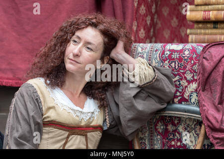 Costume médiéval de participant partie dans la ville historique de Taggia en Ligurie (Italie) Banque D'Images
