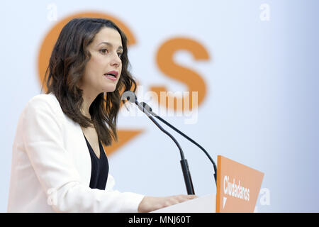 Ines Arrimadas, président du groupe parlementaire du parti politique des citoyens, au cours de la réunion du Comité exécutif national à Madrid, Espagne. En vedette : Ines Arrimadas Où : Madrid, Communauté de Madrid, Espagne Quand : 16 Avr 2018 Crédit : Oscar Gonzalez/WENN.com Banque D'Images