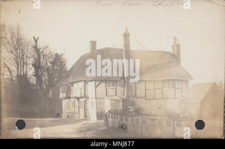 Vintage Photo du Red Lion Public House, Chalton, Hampshire, England, UK Banque D'Images