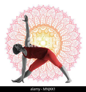 Exercices de yoga Woman Banque D'Images