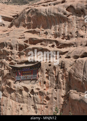 Les mati Si Temples dans les Falaise, Zhangye, Gansu, Chine Banque D'Images