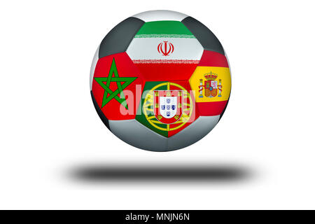 Groupe B Football le Portugal, le Maroc, l'Espagne, l'Iran Banque D'Images