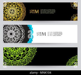 Abstract banners set en noir et blanc. Illustration de Vecteur