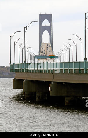 L'Claiborne Pell pont de Newport, Newport, Rhode Island, USA Banque D'Images