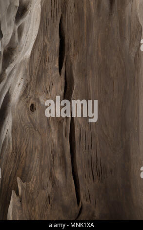 Vieux morceau de bois sur un fond blanc, texture bois Banque D'Images