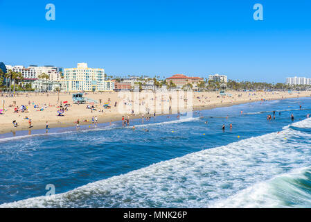 La plage de Santa Monica, Los Angeles, Californie, USA Banque D'Images