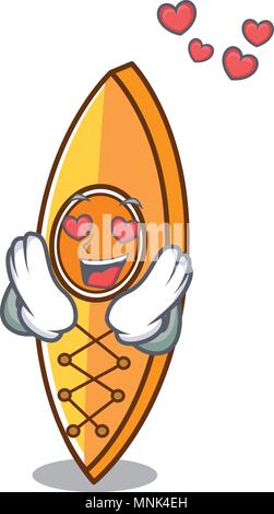 Dans l'amour canoe mascot cartoon style vector illustration Illustration de Vecteur