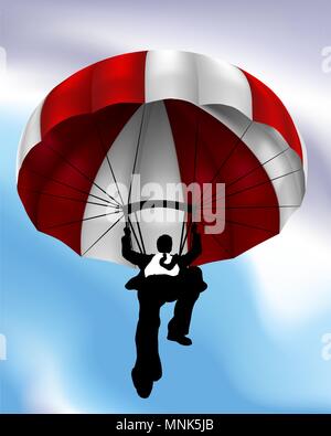 Vol en parachute Businessman Concept Illustration de Vecteur