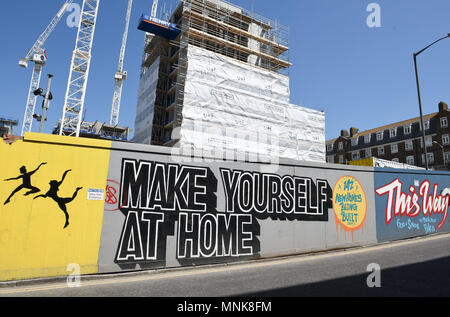 Maisons en construction à la rue du cirque de nouvelles maisons et le développement du commerce au détail au centre-ville de Brighton UK par Henry Construction Company Banque D'Images