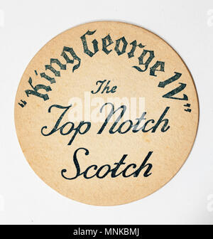 Vinatge Beer Mat le roi George IV publicité Old Scotch Whisky Banque D'Images