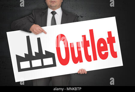 L'affiche de la sortie est détenu par d'affaires. Banque D'Images