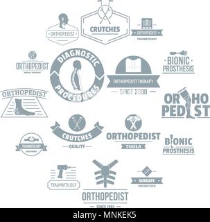 Logo de l'orthopédie, le style simple icons set Illustration de Vecteur