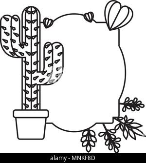 Élégant avec des cœurs et cactus Illustration de Vecteur