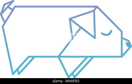Animal cochon origami papier Illustration de Vecteur