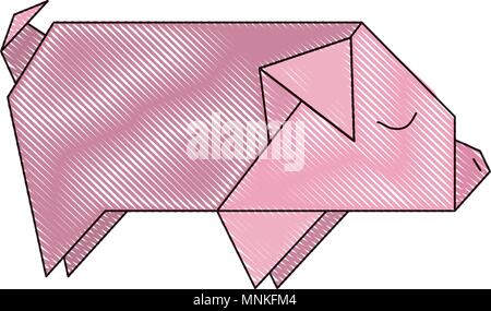 Animal cochon origami papier Illustration de Vecteur