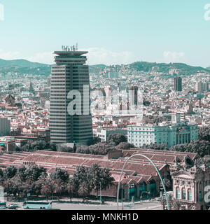 Vue panoramique de la ville de Barcelone Banque D'Images